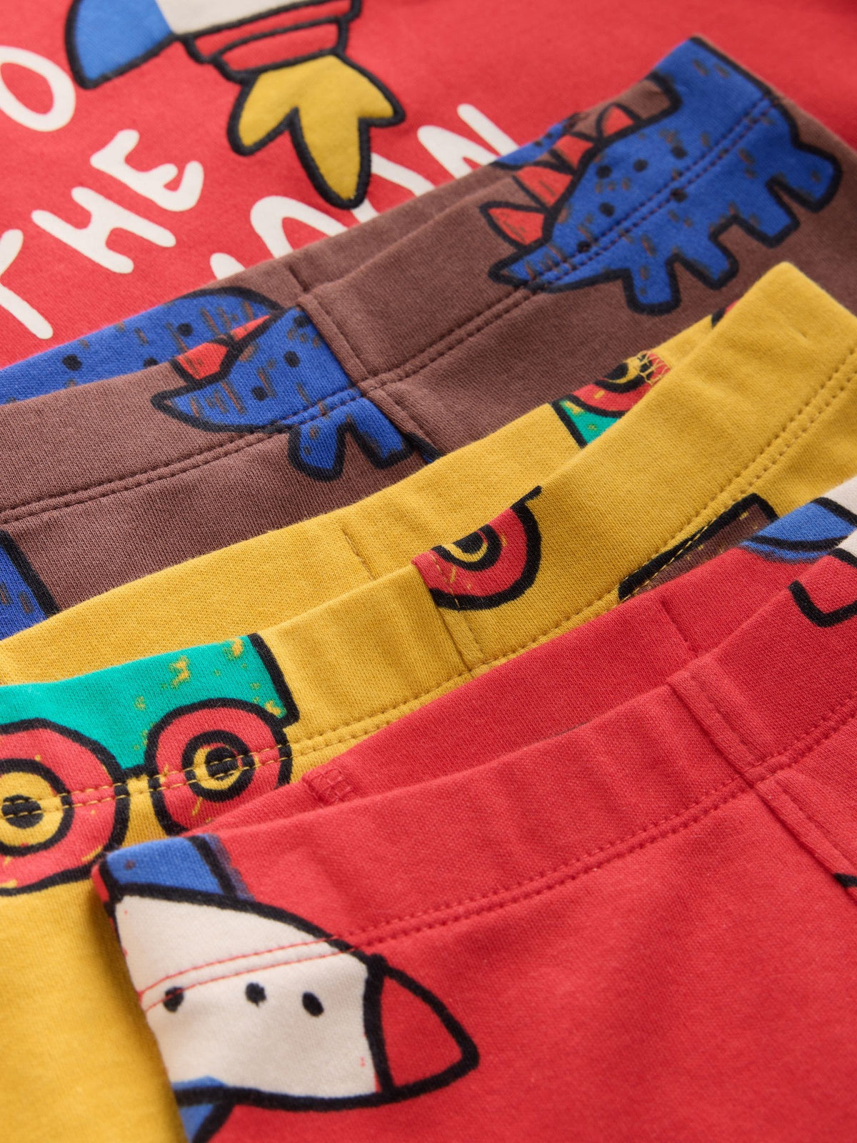 Red/Brown/Mustard Graphic Snuggle Pyjamas 3 Pack (9mths-8yrs) - image 7