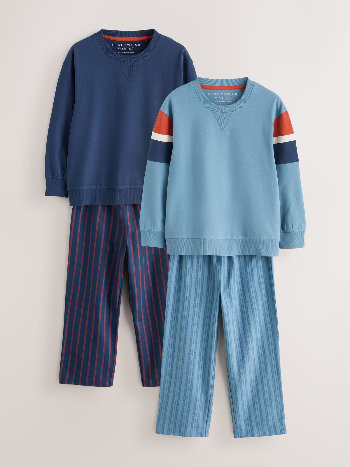 Blue/Navy Stripe Woven Pyjamas 2 Pack (3-16yrs) - image 1