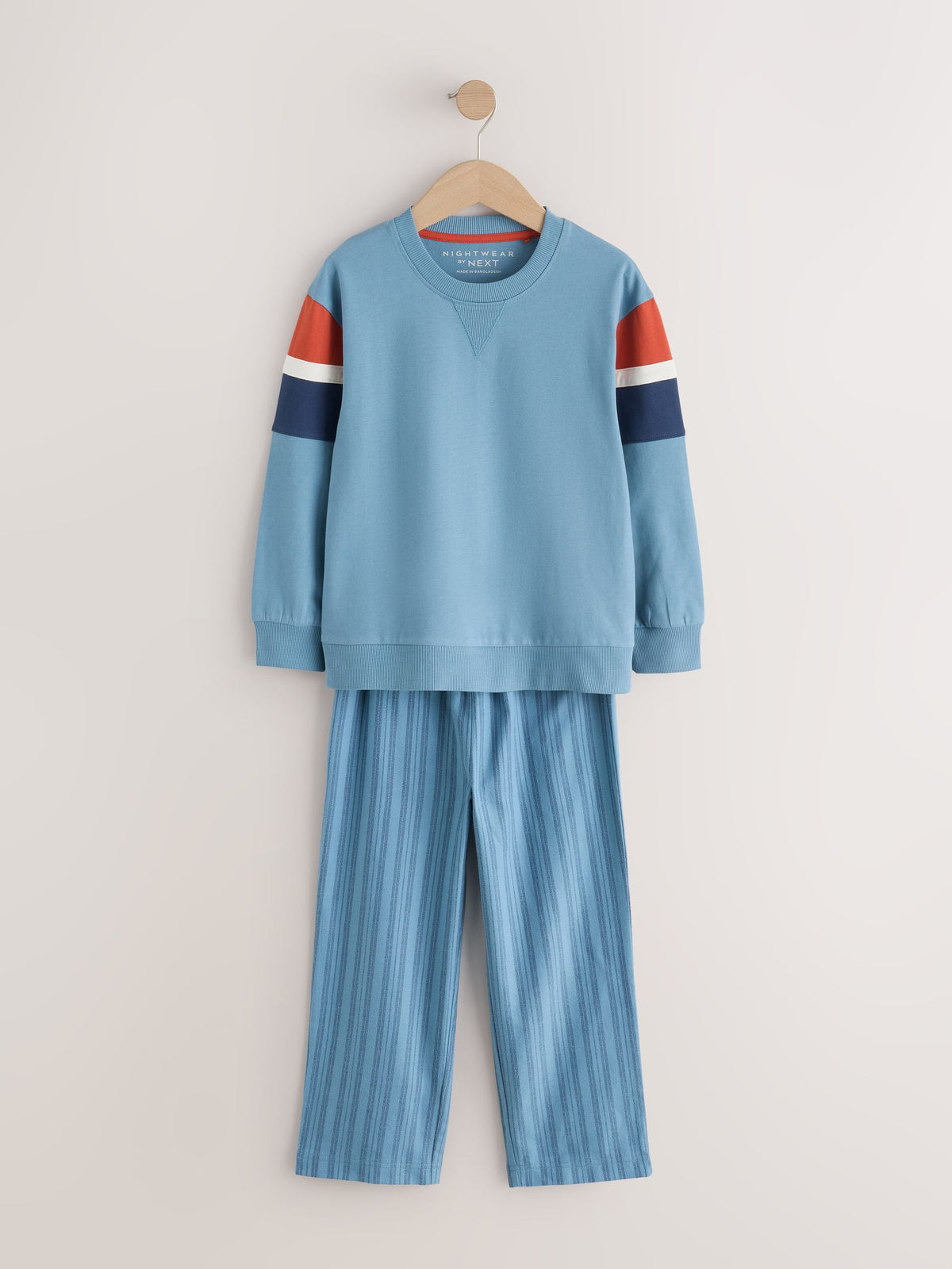 Blue/Navy Stripe Woven Pyjamas 2 Pack (3-16yrs) - image 2