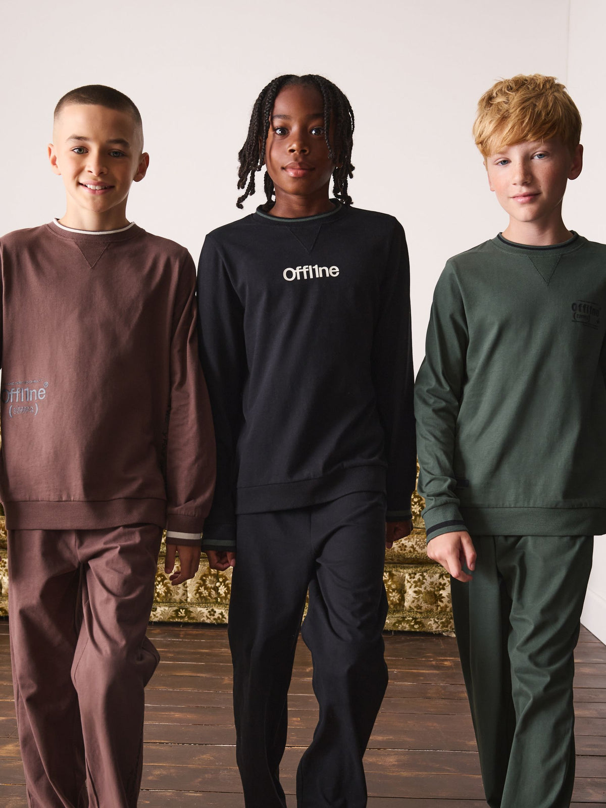 Khaki/Black/Brown Offline Long Sleeve Jogger Pyjamas Set 3 Pack (3-16yrs) - image 1