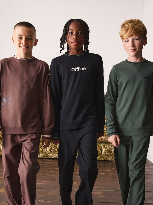 Khaki/Black/Brown Offline Long Sleeve Jogger Pyjamas Set 3 Pack (3-16yrs) - image 1