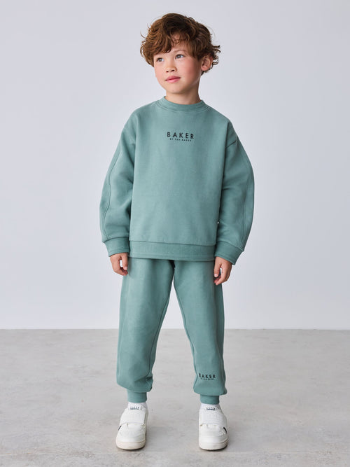 Dsiney Kidz - Baker by Ted Baker Mid Green Sweatshirt and Joggers Set image 1