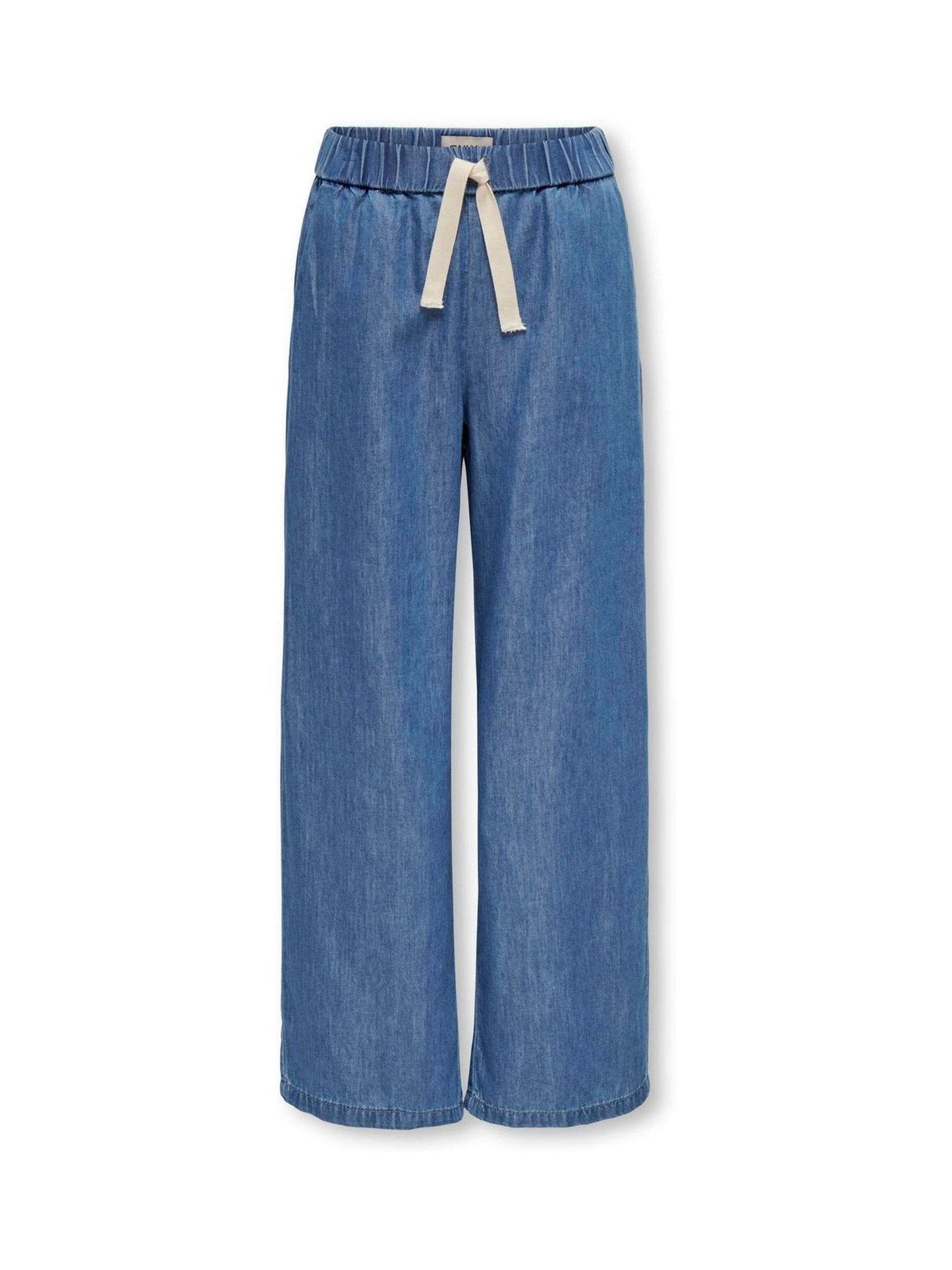 Dsiney Kidz - ONLY KIDS Mid Blue Chambray Tie Waist Palazzo Trousers image 4