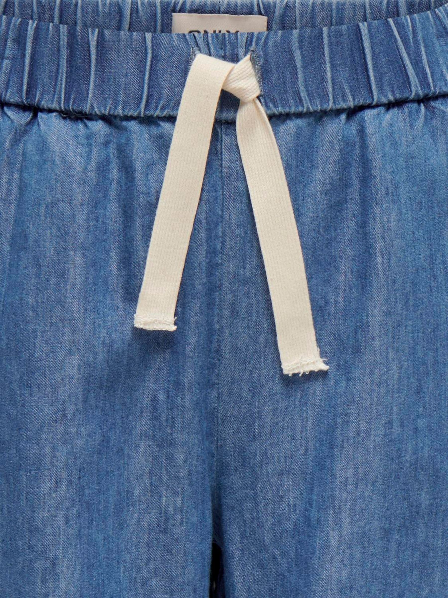 Dsiney Kidz - ONLY KIDS Mid Blue Chambray Tie Waist Palazzo Trousers image 6