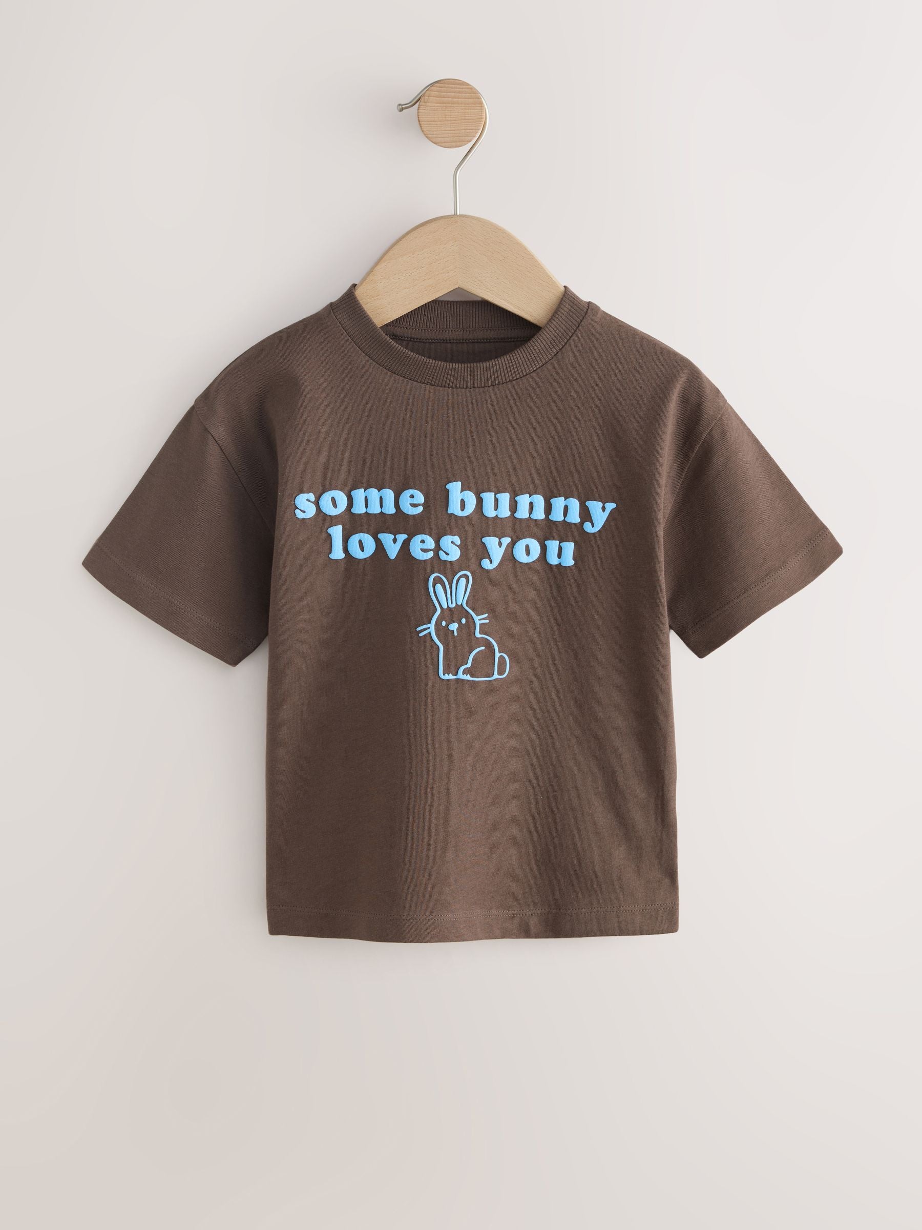 Brown Bunny Short Sleeve Easter Graphic T-Shirt (3mths-7yrs) image 1