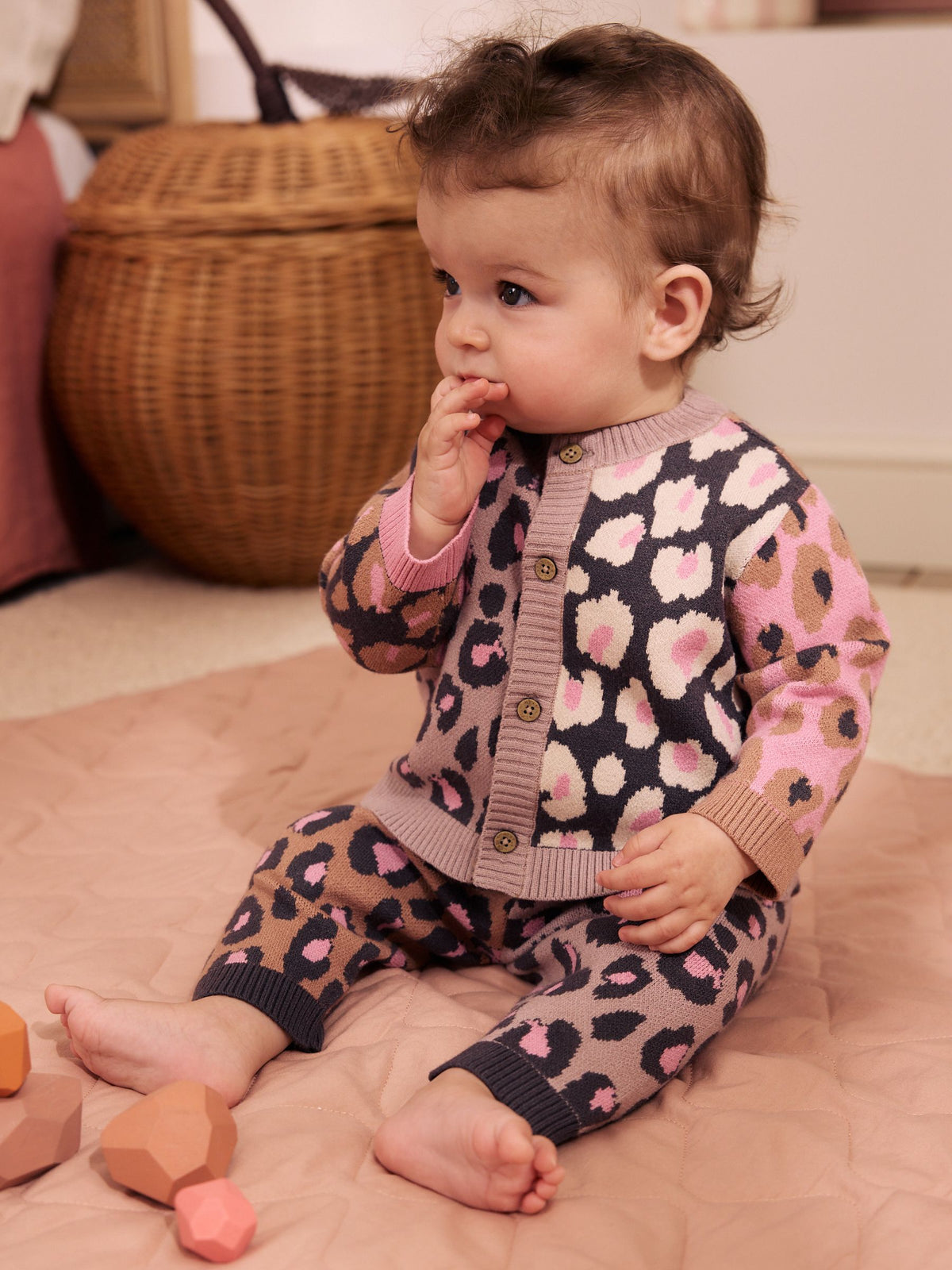 Leopard Knitted Cardigan and Leggings Baby Set 2 Piece (0mths-2yrs) - image 1