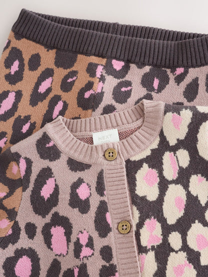 Leopard Knitted Cardigan and Leggings Baby Set 2 Piece (0mths-2yrs) - image 10