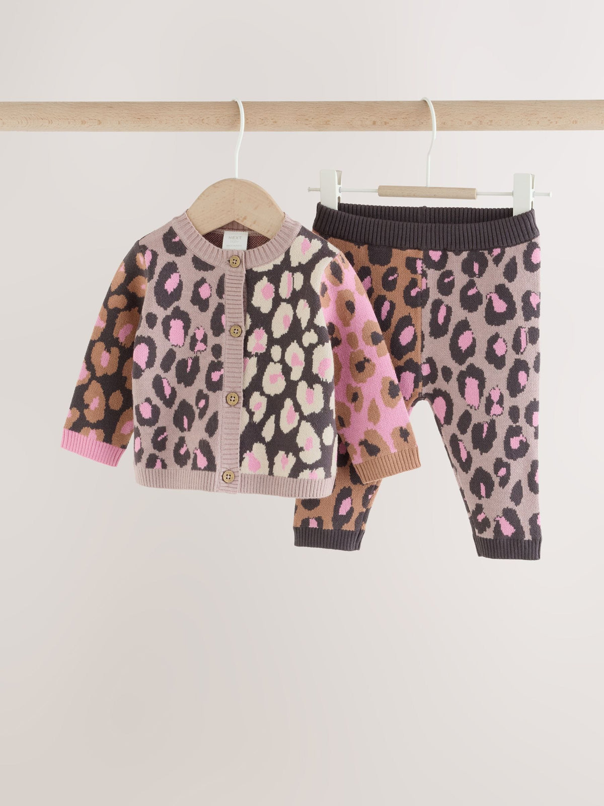 Leopard Knitted Cardigan and Leggings Baby Set 2 Piece (0mths-2yrs) - image 4