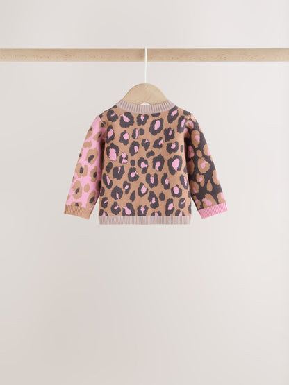Leopard Knitted Cardigan and Leggings Baby Set 2 Piece (0mths-2yrs) - image 8