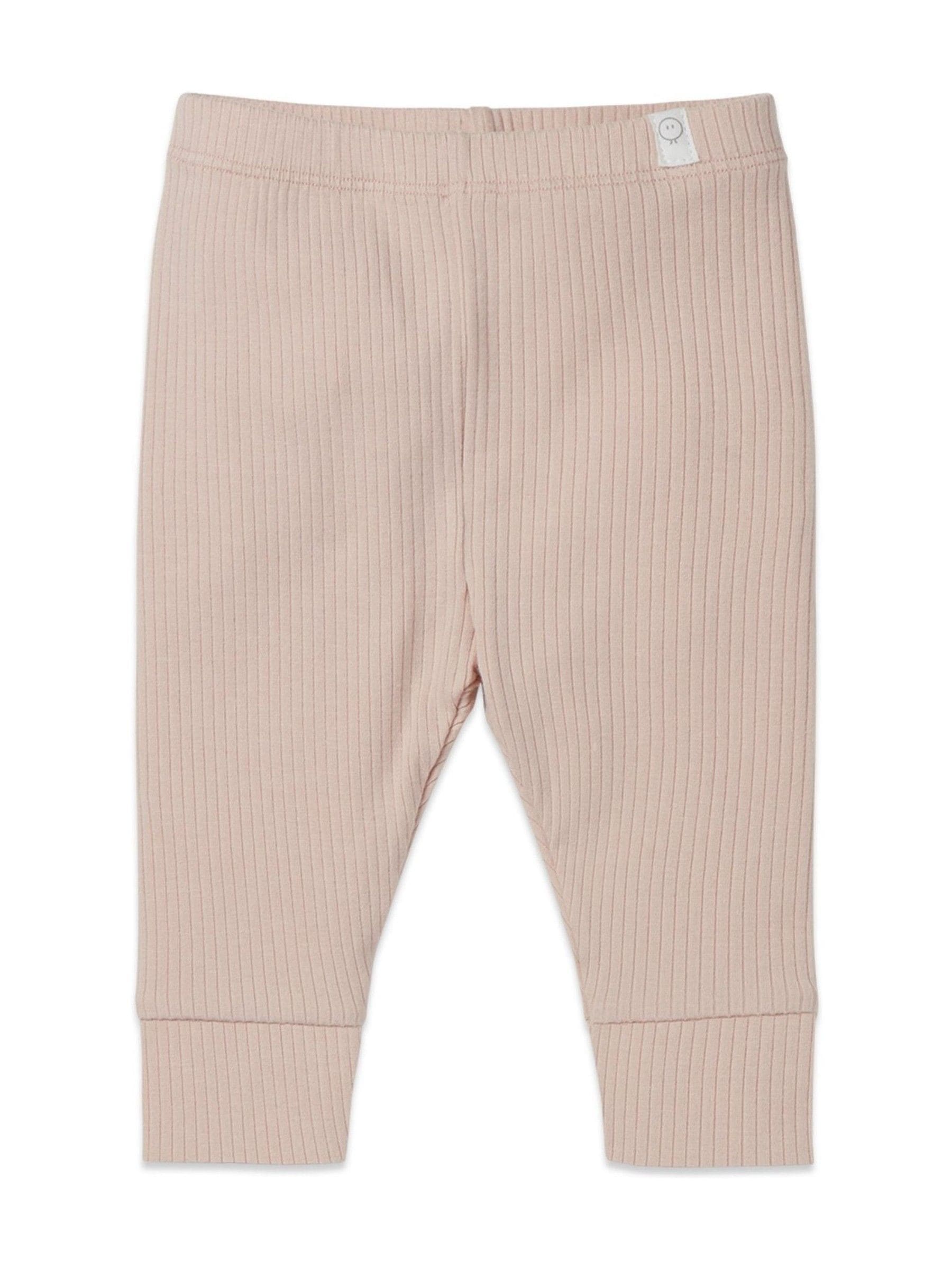 MORI Pink Ribbed Stretch Comfy Baby Leggings image 3