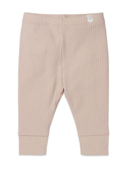 MORI Pink Ribbed Stretch Comfy Baby Leggings image 3