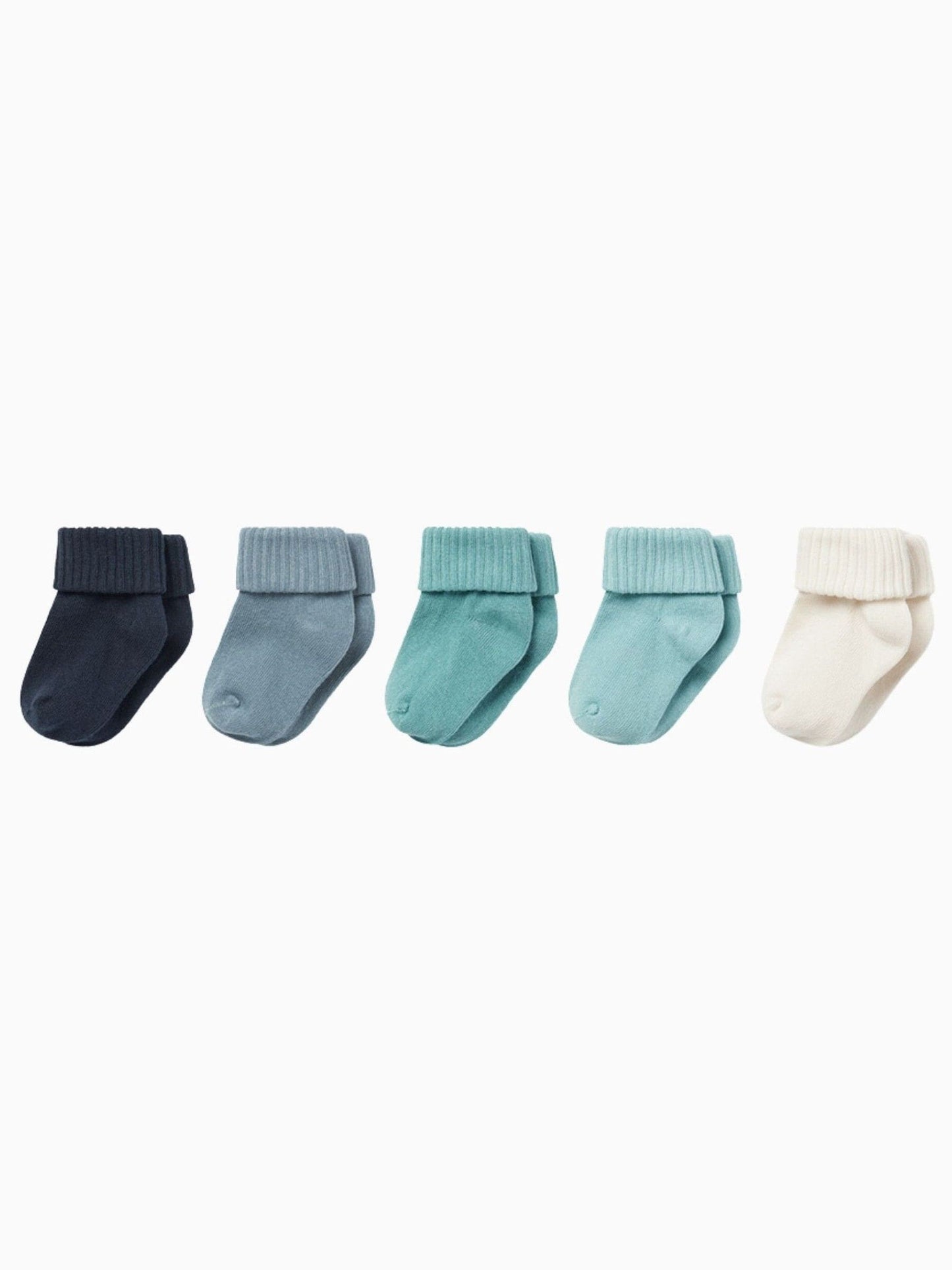 MORI Blue Ribbed Supersoft Socks 5 Pack image 1