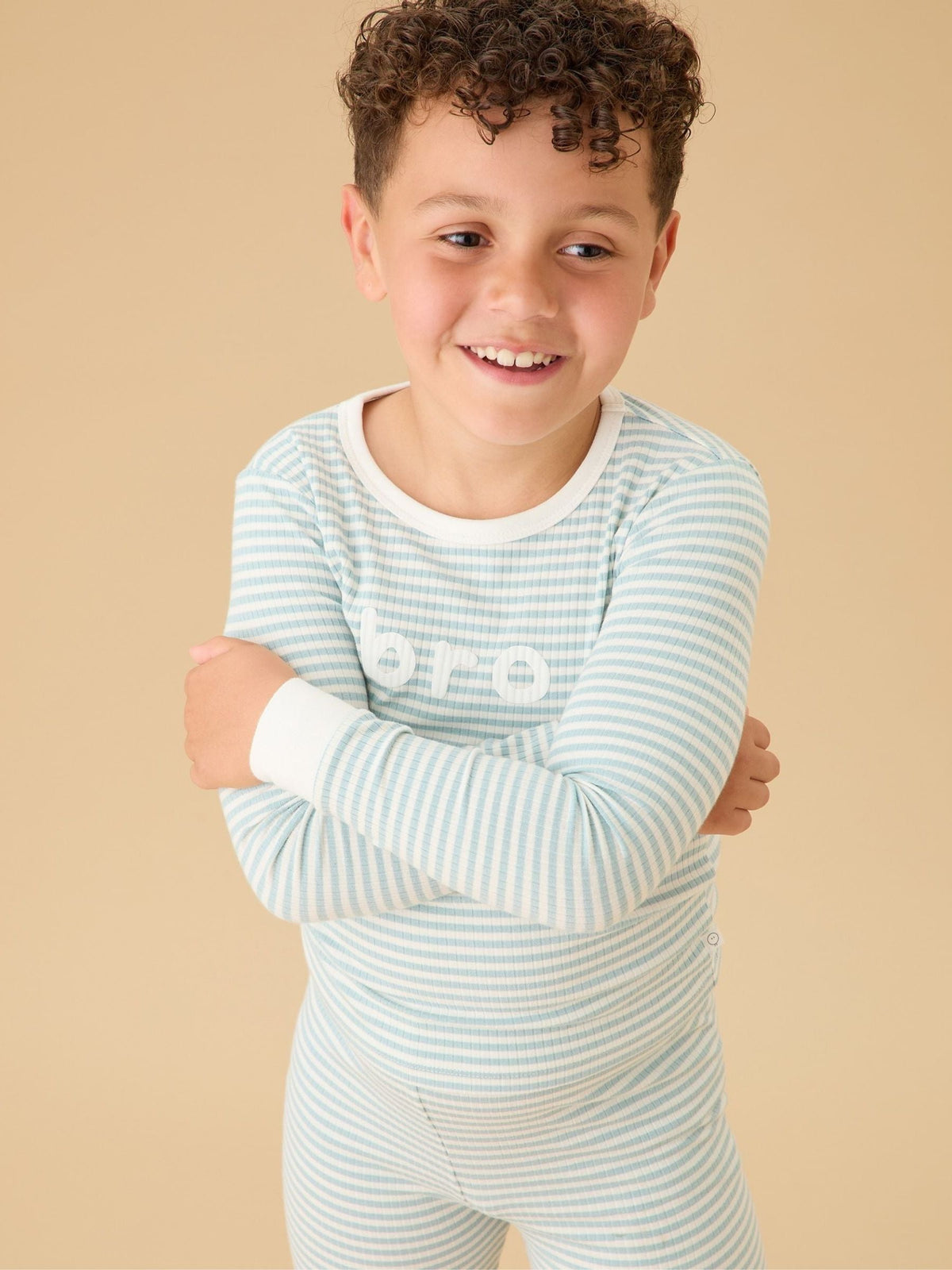 MORI Blue Stripe Supersoft Ribbed Bro Pyjamas - image 1