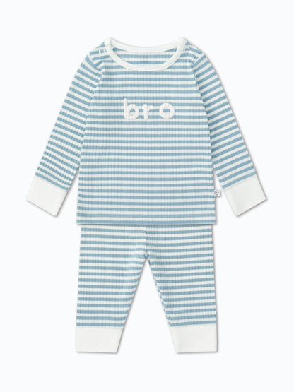 MORI Blue Stripe Supersoft Ribbed Bro Pyjamas - image 4