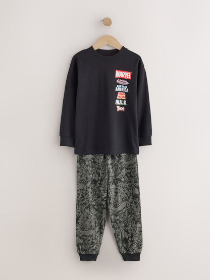 Black/Multi Marvel Long Sleeve Jogger Pyjamas 2 Pack (3-14yrs) - image 2