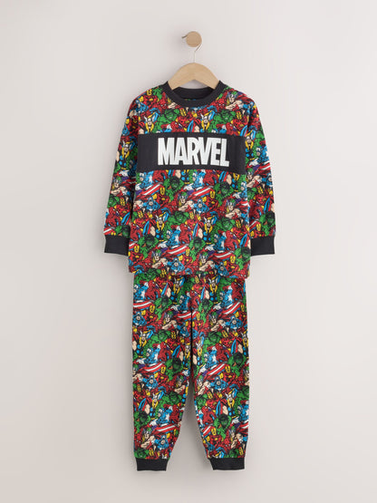 Black/Multi Marvel Long Sleeve Jogger Pyjamas 2 Pack (3-14yrs) - image 3