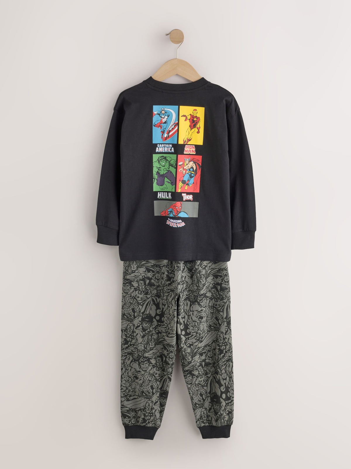 Black/Multi Marvel Long Sleeve Jogger Pyjamas 2 Pack (3-14yrs) - image 4