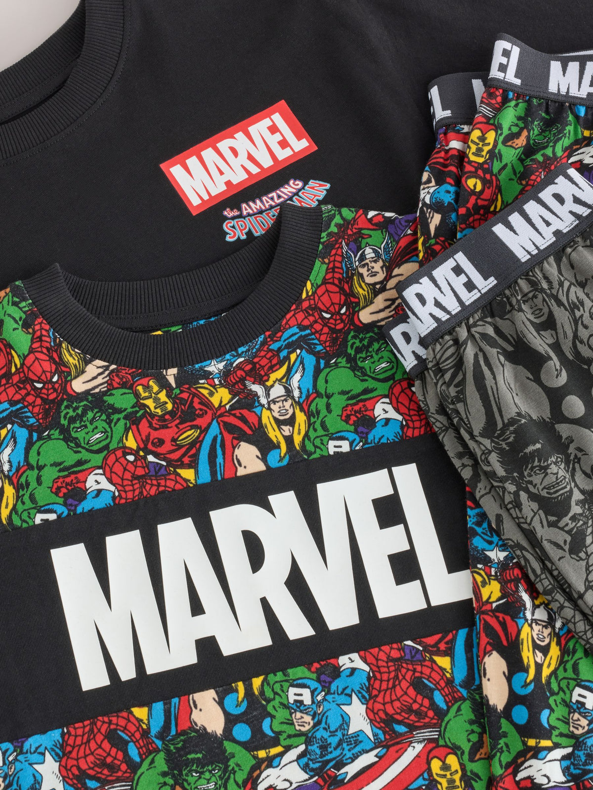 Black/Multi Marvel Long Sleeve Jogger Pyjamas 2 Pack (3-14yrs) - image 5