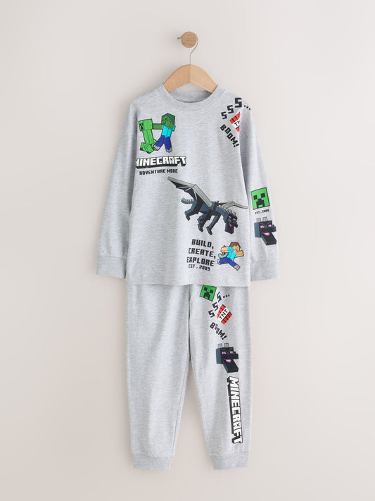 Blue/Grey Minecraft Jogger Pyjamas Set 2 Pack (5-16yrs) - image 2