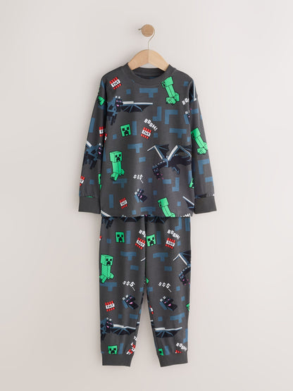 Blue/Grey Minecraft Jogger Pyjamas Set 2 Pack (5-16yrs) - image 3