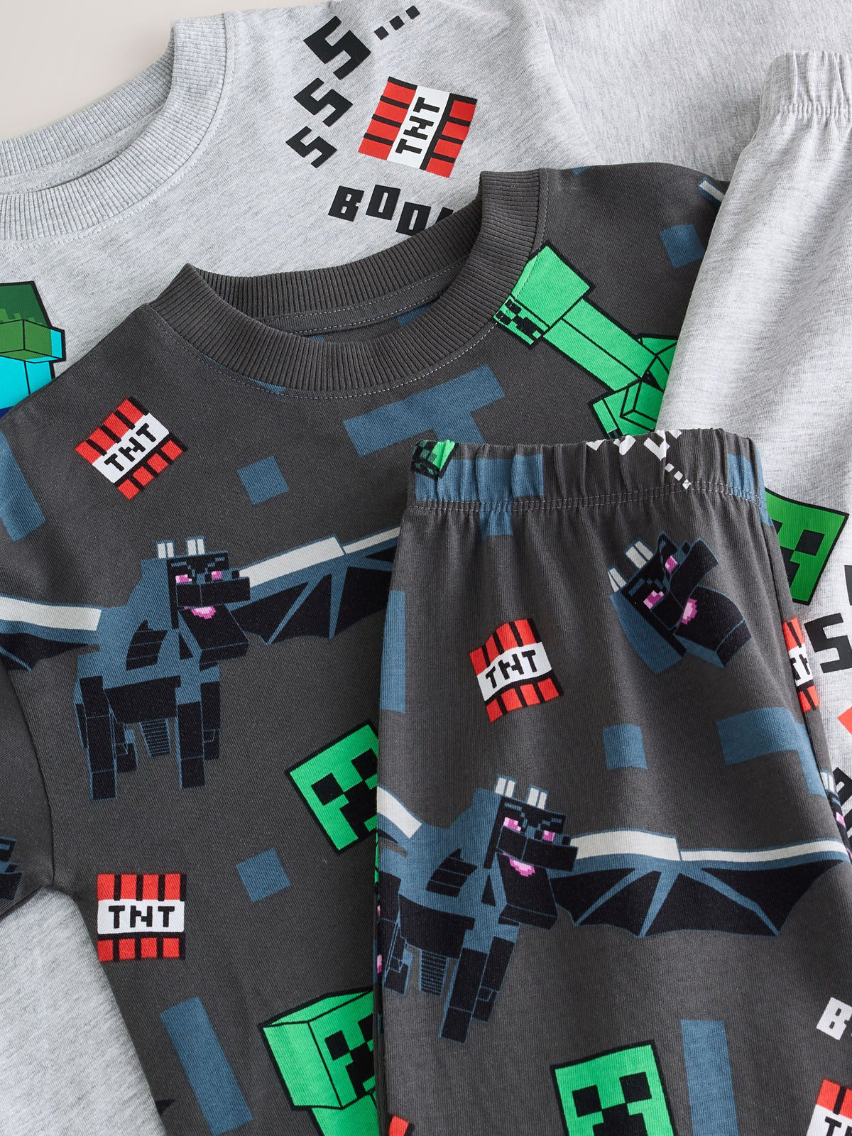 Blue/Grey Minecraft Jogger Pyjamas Set 2 Pack (5-16yrs) - image 5