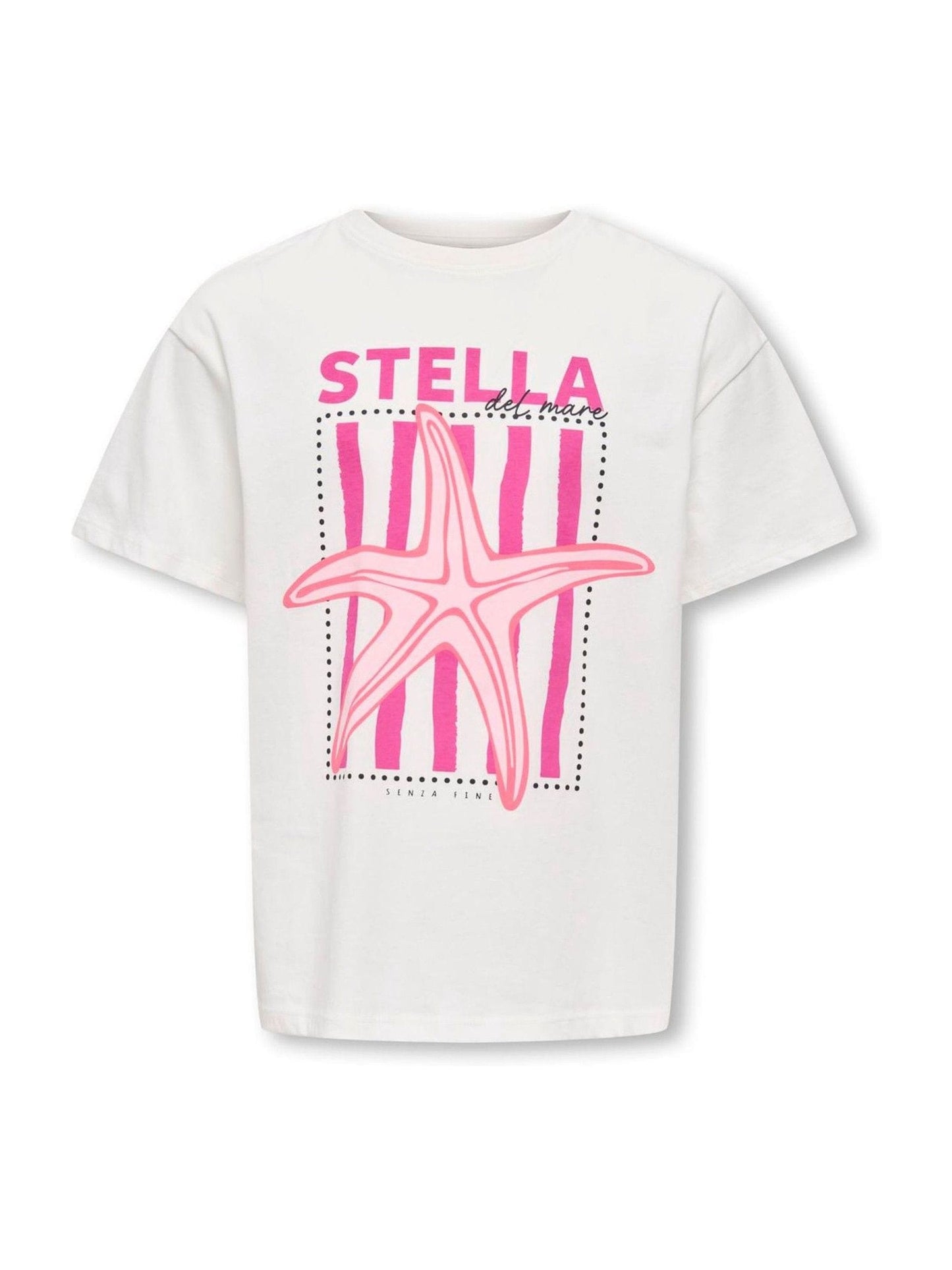 Dsiney Kidz - ONLY KIDS White Starfish Print Graphic T-Shirt image 1