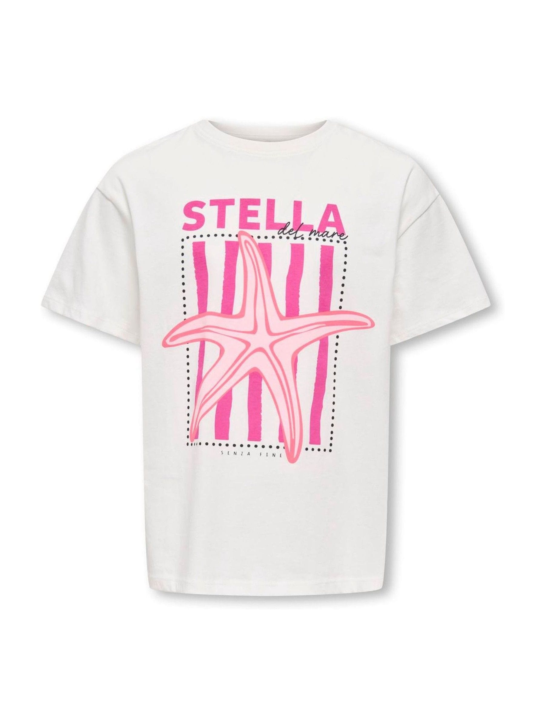 Dsiney Kidz - ONLY KIDS White Starfish Print Graphic T-Shirt image 1