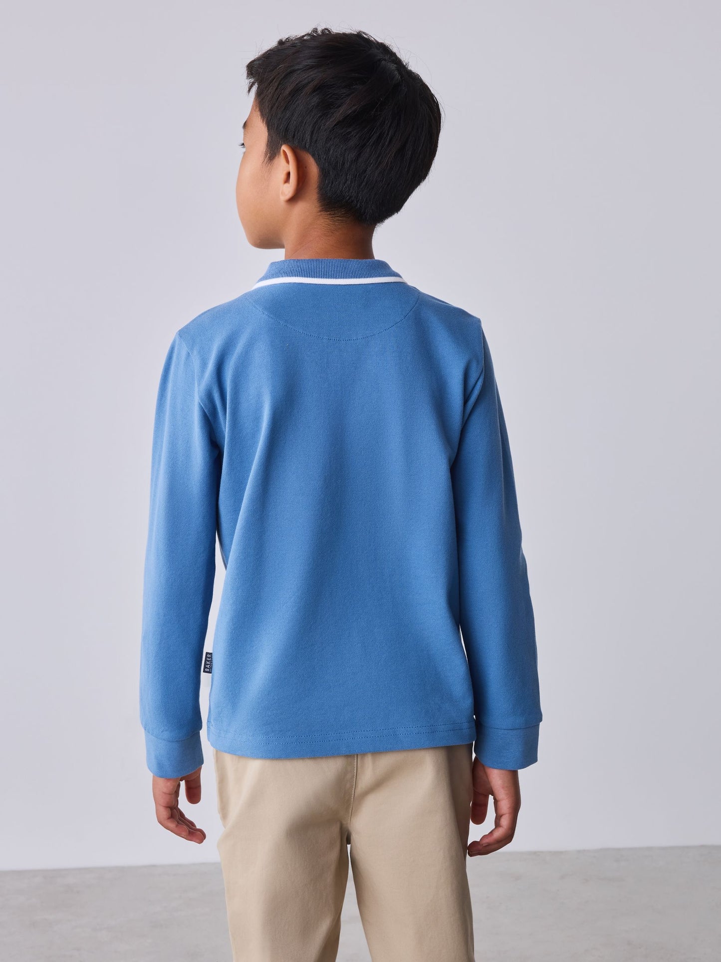 Dsiney Kidz - Baker by Ted Baker Light Blue Long Sleeve Polo Shirt image 3
