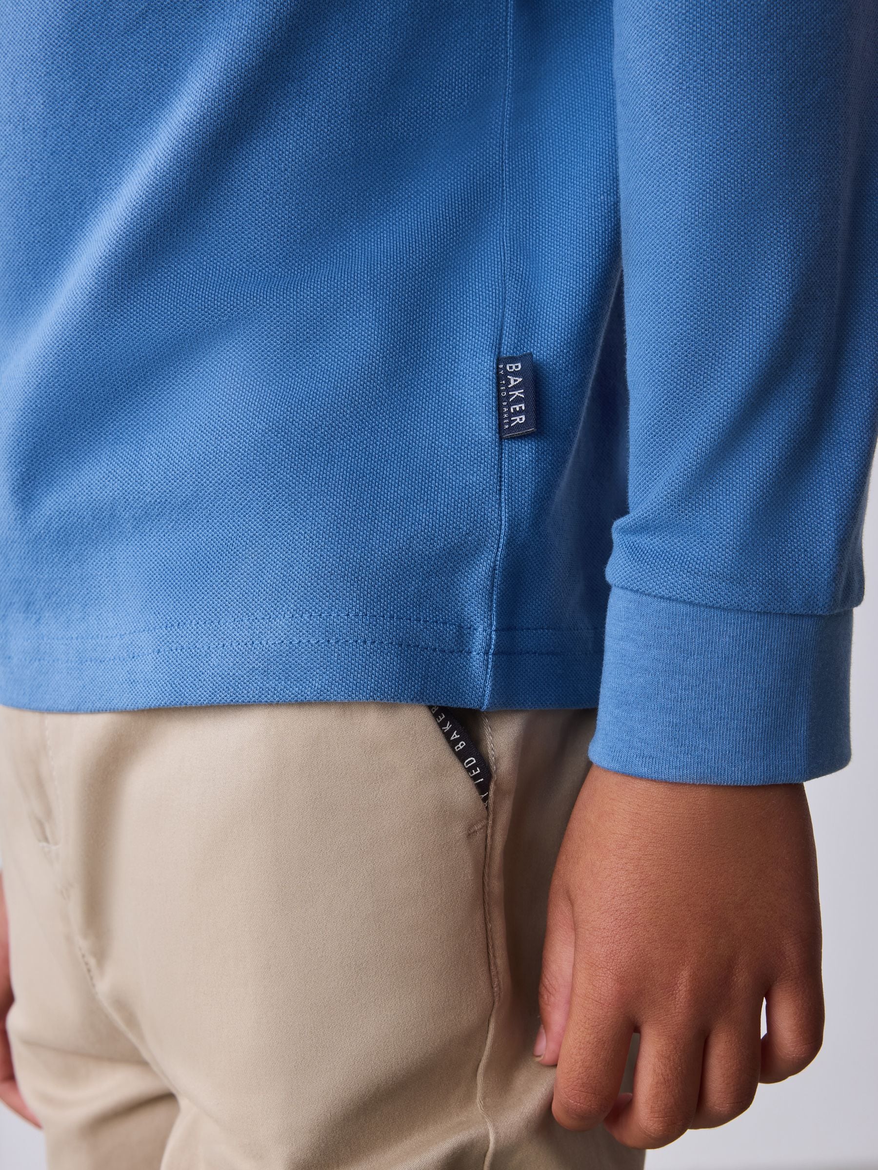 Dsiney Kidz - Baker by Ted Baker Light Blue Long Sleeve Polo Shirt image 6