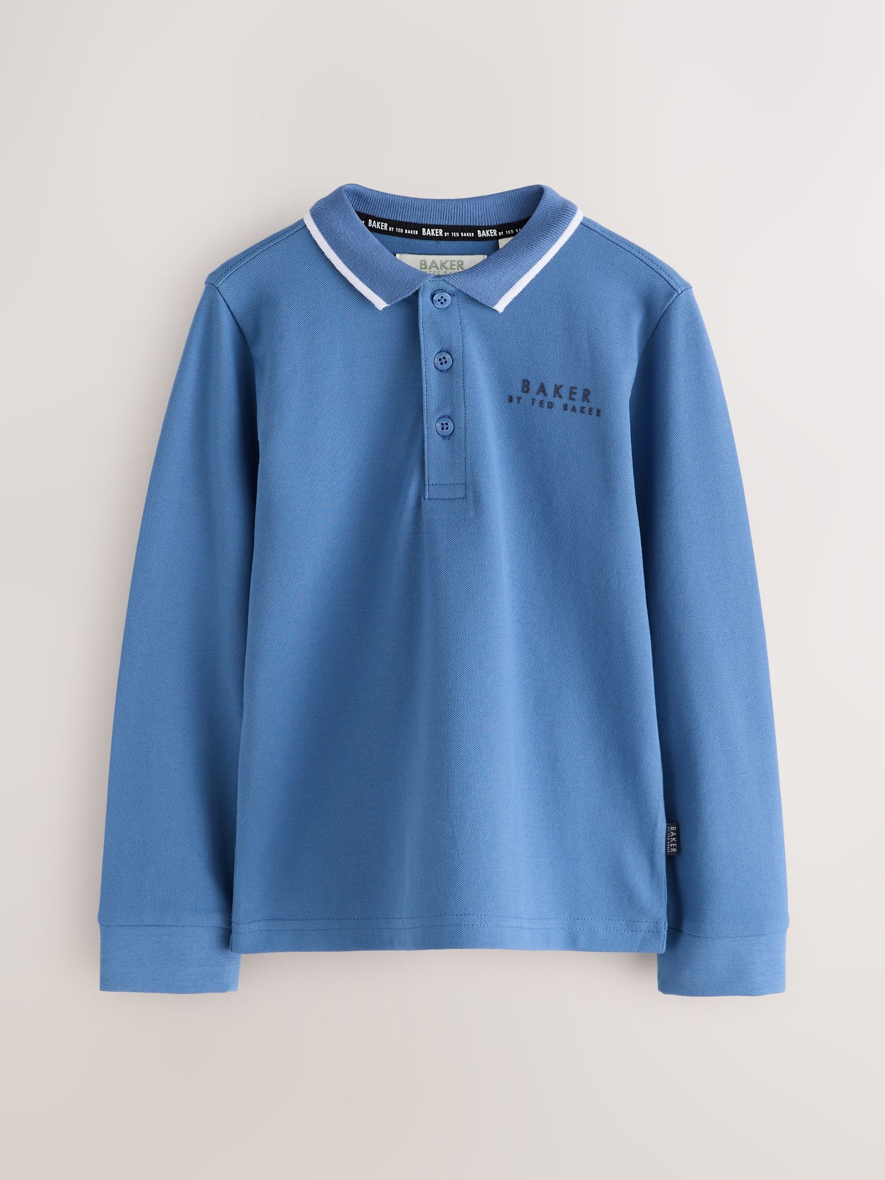 Dsiney Kidz - Baker by Ted Baker Light Blue Long Sleeve Polo Shirt image 7