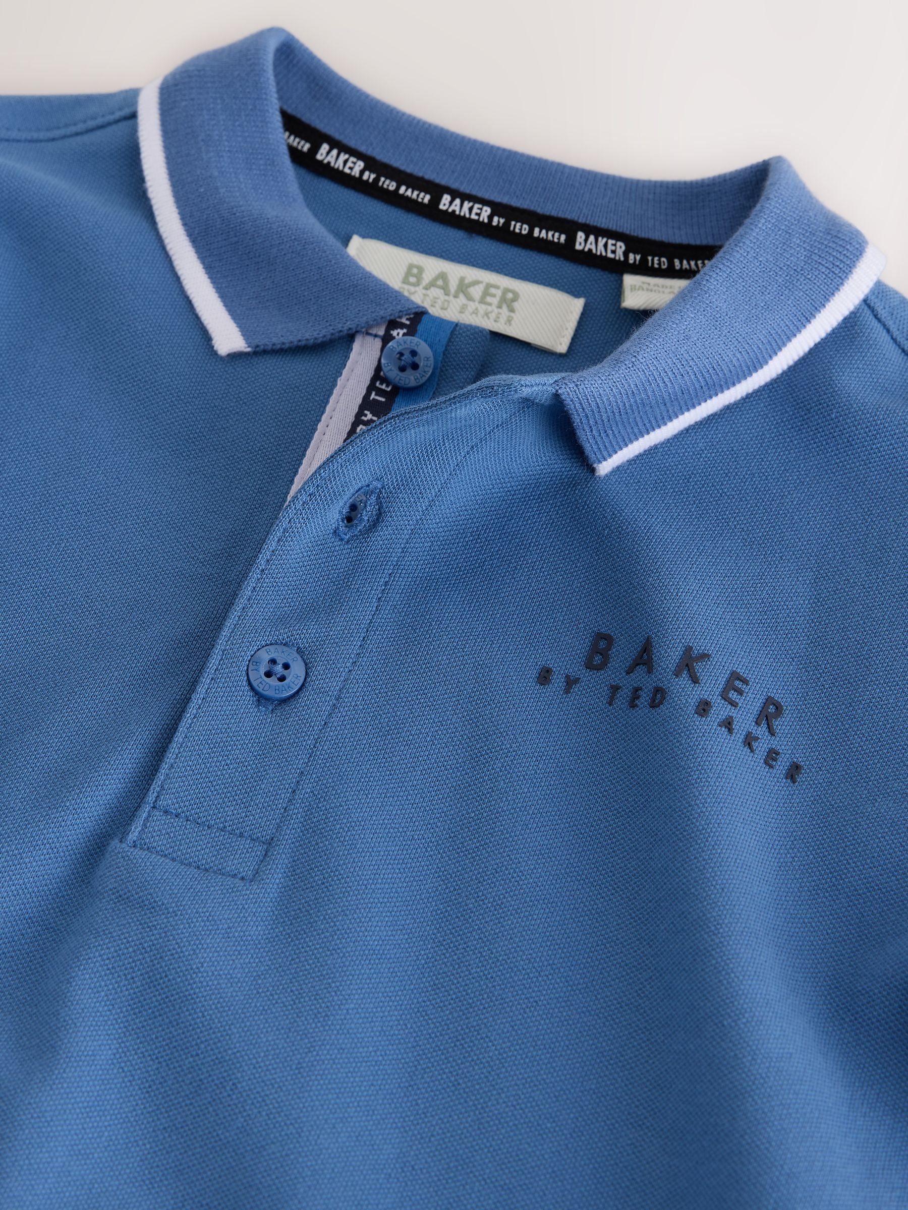 Dsiney Kidz - Baker by Ted Baker Light Blue Long Sleeve Polo Shirt image 9