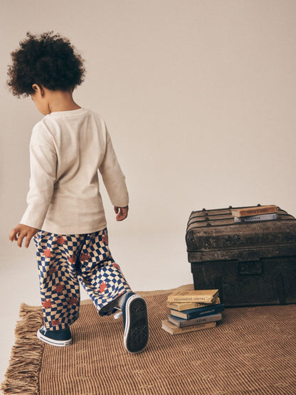 Multi Checkerboard Star Pull On Wide Trousers (3mths-7yrs) image 3