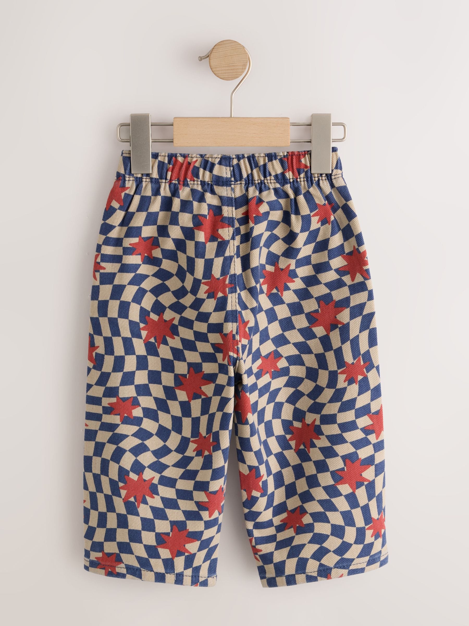 Multi Checkerboard Star Pull On Wide Trousers (3mths-7yrs) image 5