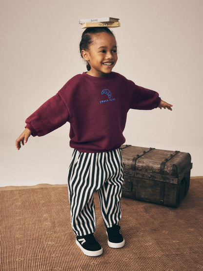 Black/White Stripe Pull On Barrel Trousers (3mths-7yrs) image 2