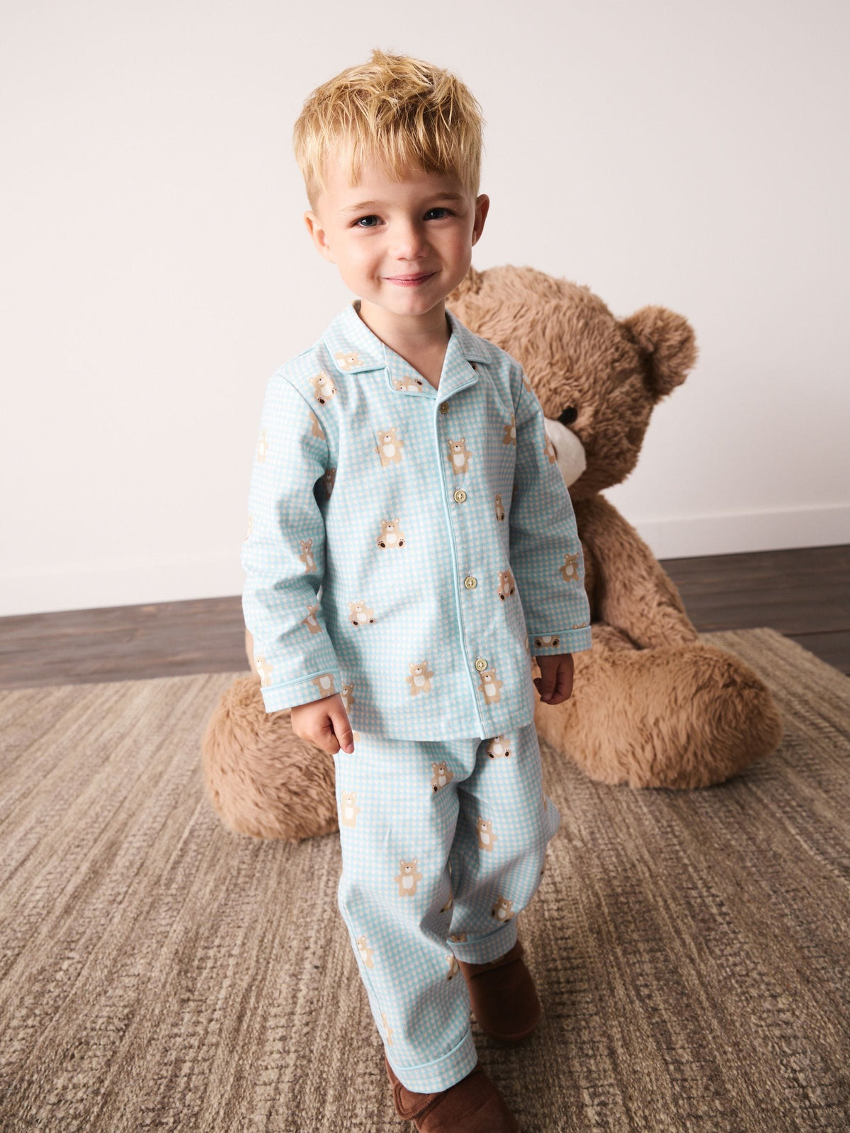 Blue/Brown Bear Button Down Pyjamas (9mths-10yrs) - image 1