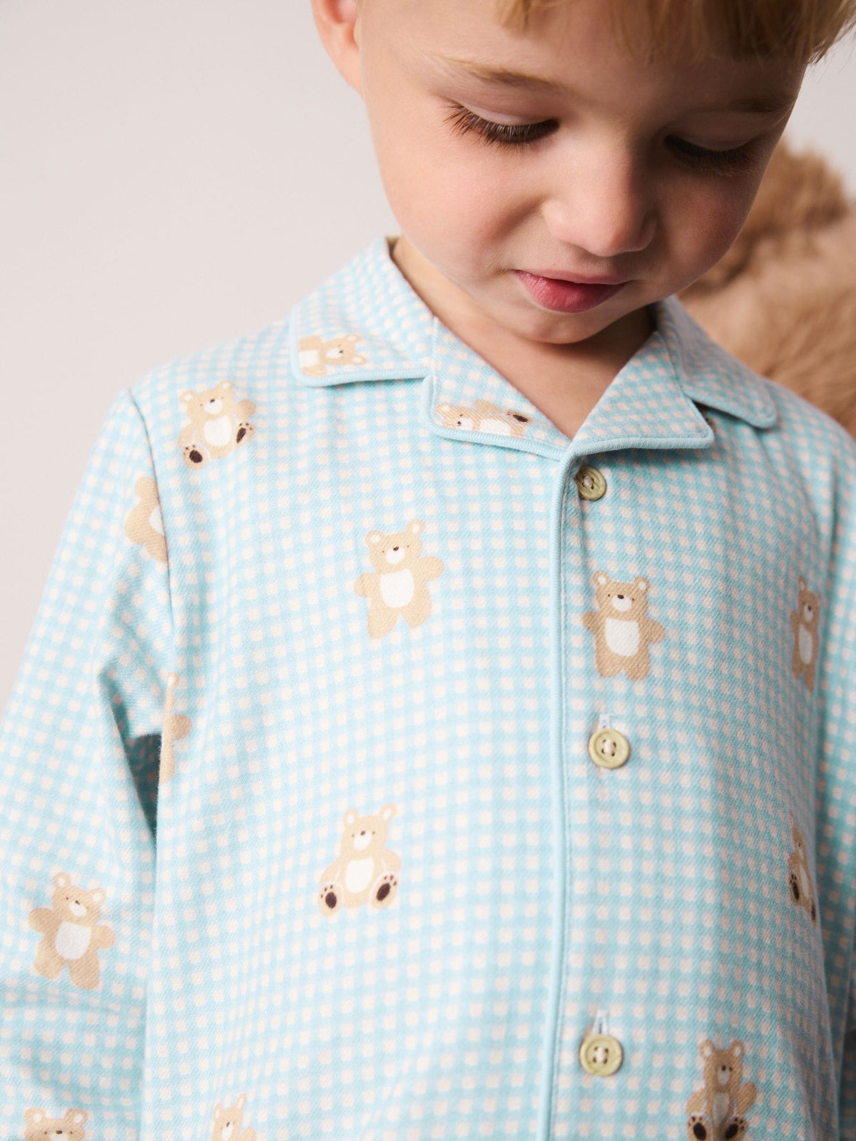 Blue/Brown Bear Button Down Pyjamas (9mths-10yrs) - image 5