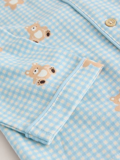 Blue/Brown Bear Button Down Pyjamas (9mths-10yrs) - image 8