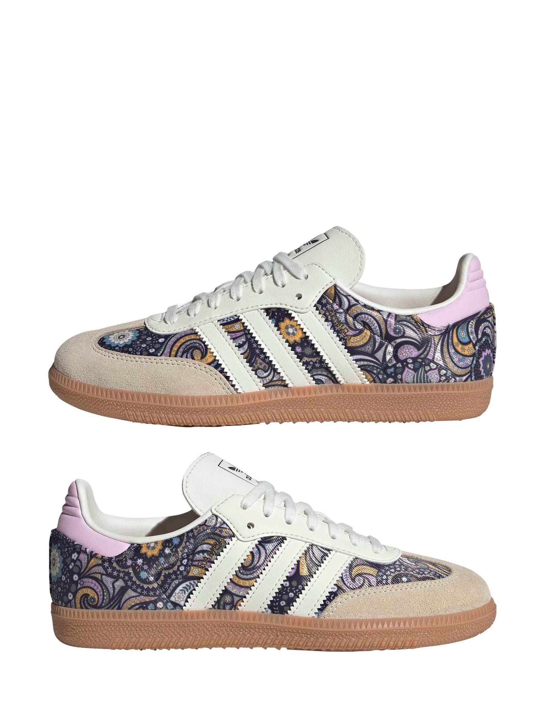 adidas Originals Navy Blue Liberty London Samba OG Trainers image 6