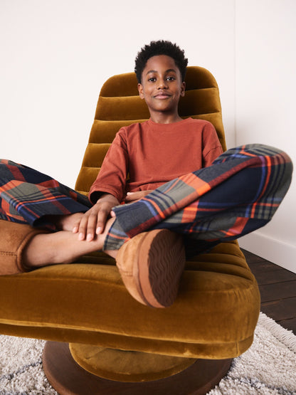 Burnt Orange Woven Check Single Pyjamas (3-16yrs) - image 3