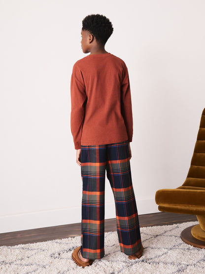 Burnt Orange Woven Check Single Pyjamas (3-16yrs) - image 4