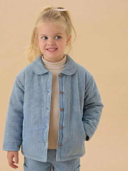 Dsiney Kidz - MORI Blue Striped Supersoft Denim Jacket image 1