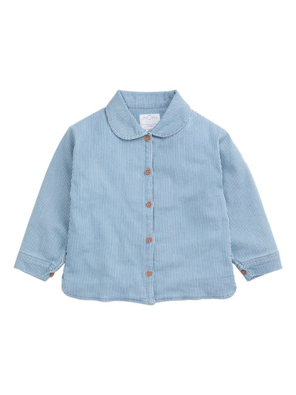 Dsiney Kidz - MORI Blue Striped Supersoft Denim Jacket image 2