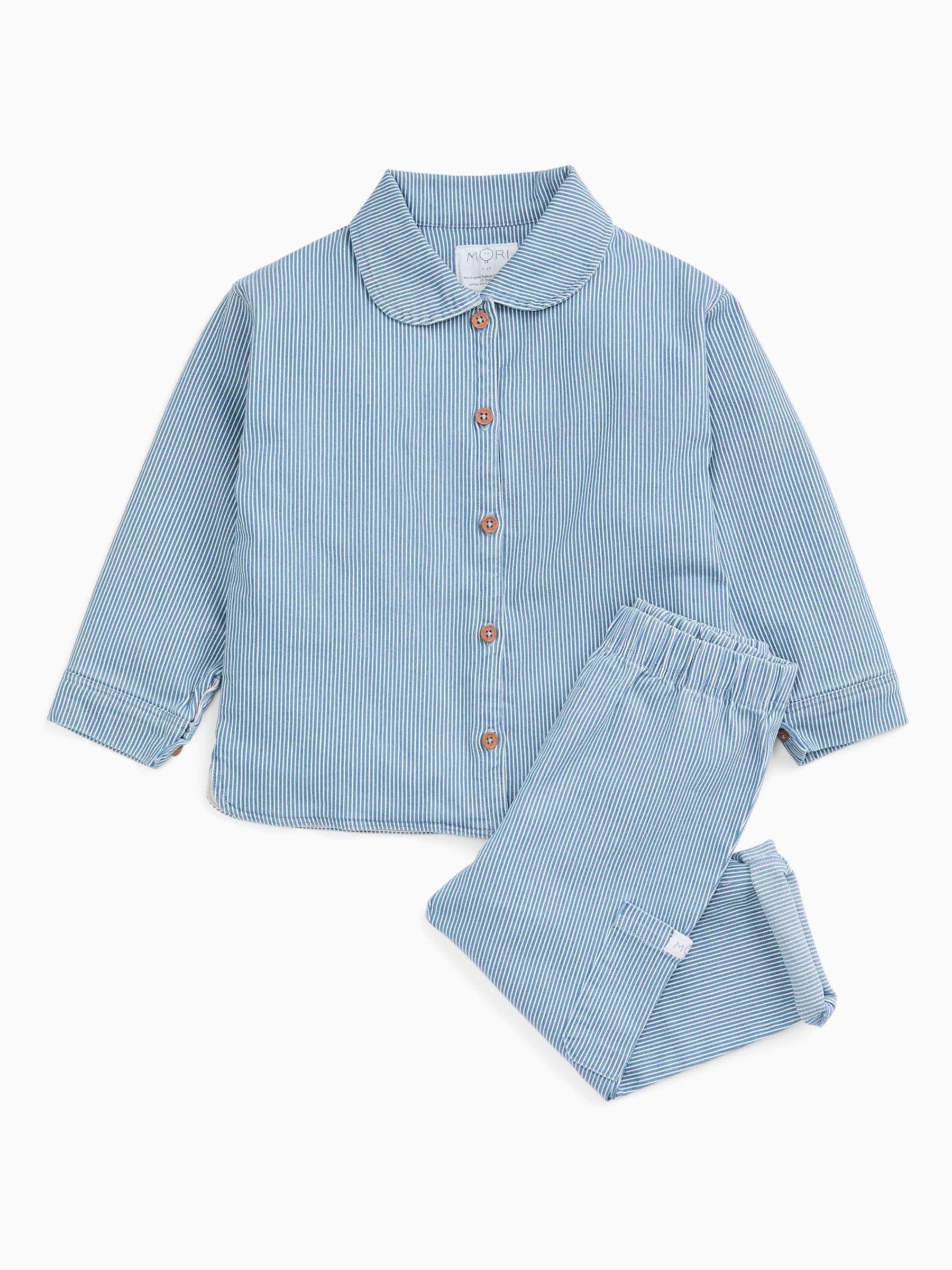 Dsiney Kidz - MORI Blue Striped Supersoft Denim Jacket image 4
