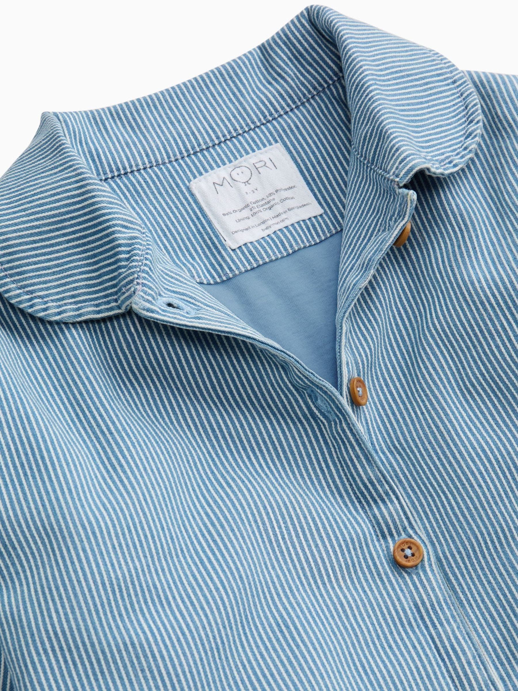 Dsiney Kidz - MORI Blue Striped Supersoft Denim Jacket image 5