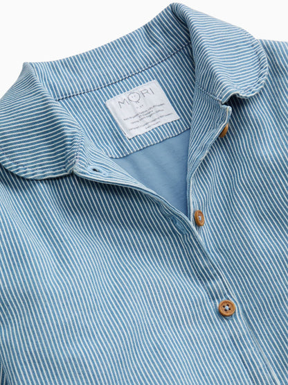 Dsiney Kidz - MORI Blue Striped Supersoft Denim Jacket image 5