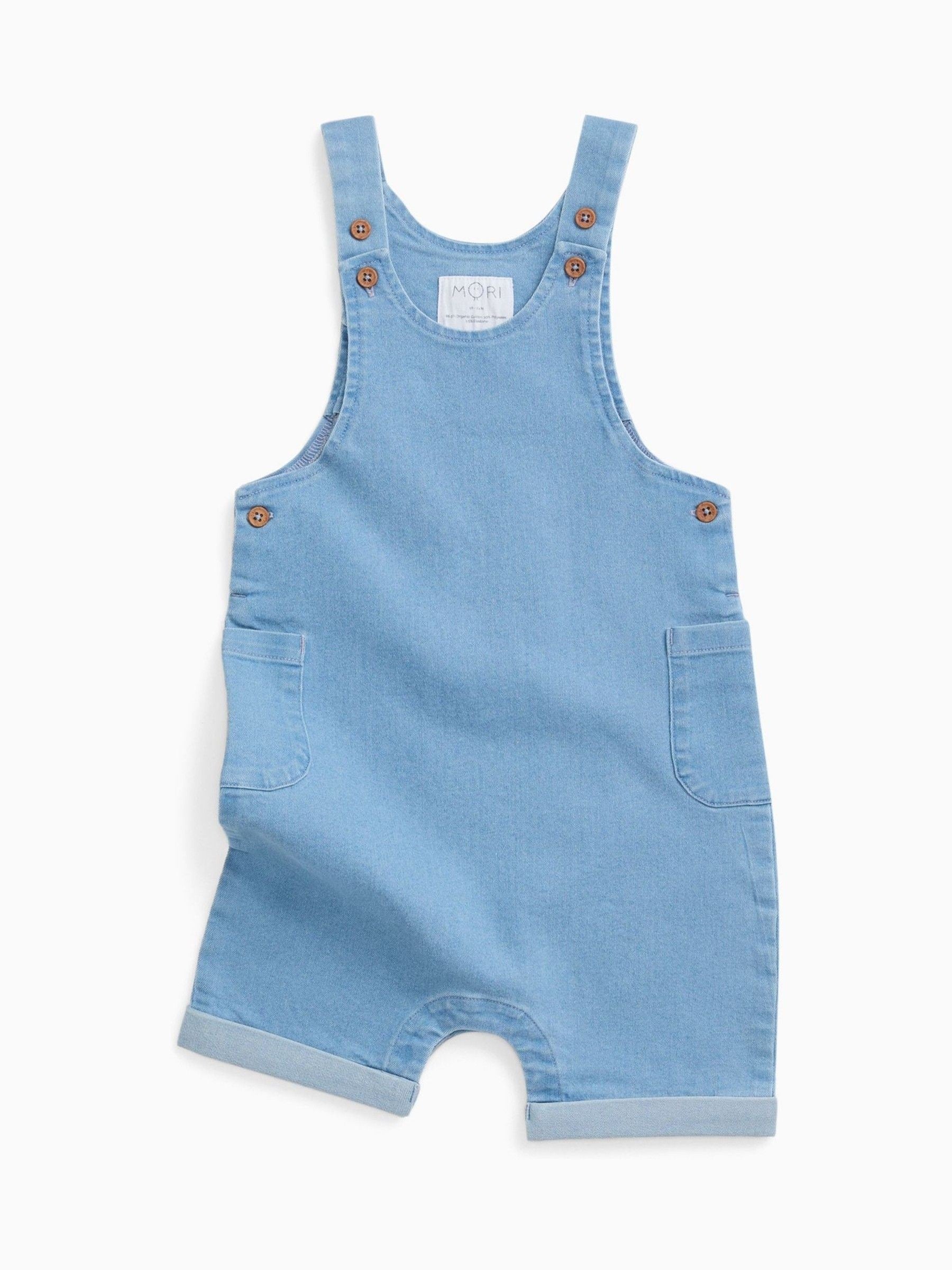 MORI Blue Everyday Supersoft Denim Dungarees image 2