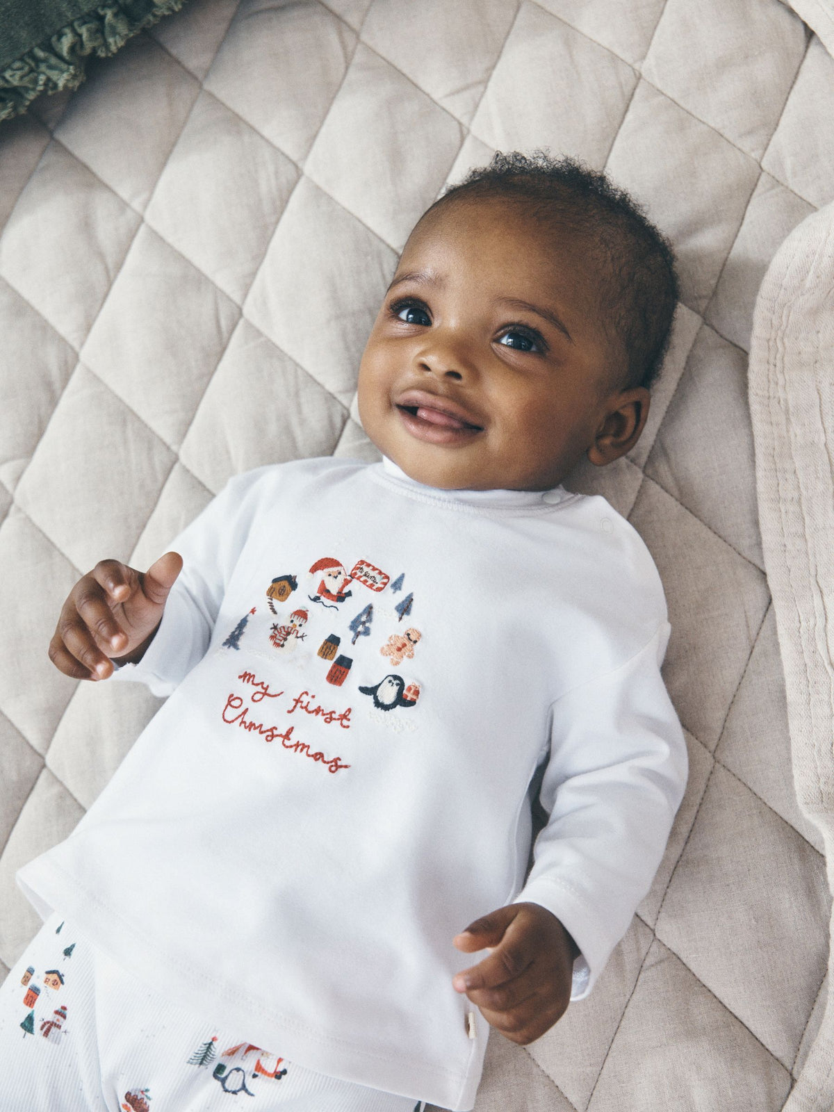 White My First Christmas Top and Leggings Baby Set (0-18mths) - image 2