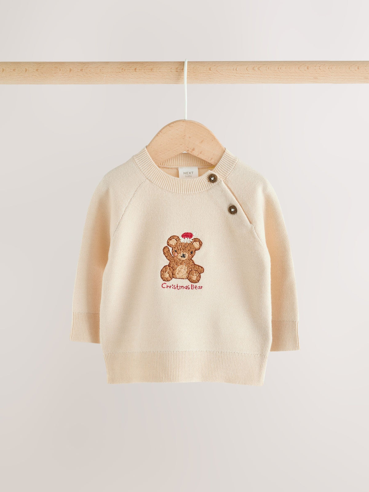My First Christmas Embroidered Bear Knitted Jumper and Leggings Set (0mths-2yrs) - image 2