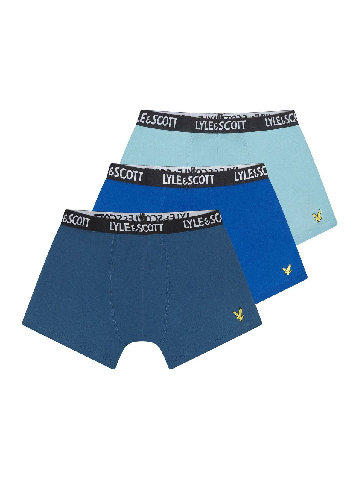 Dsiney Kidz - Lyle & Scott Blue Markus Underwear Boxer Trunks 3 Pack image 1