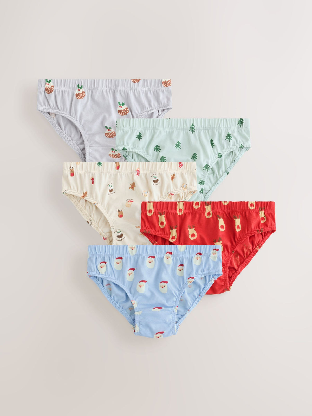 Red Chrismas Print Briefs 5 Pack (1.5-12yrs) - image 1